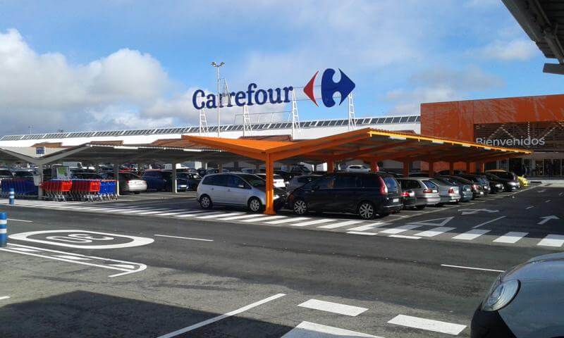 marquesinas de parking para carrefour en las rozas