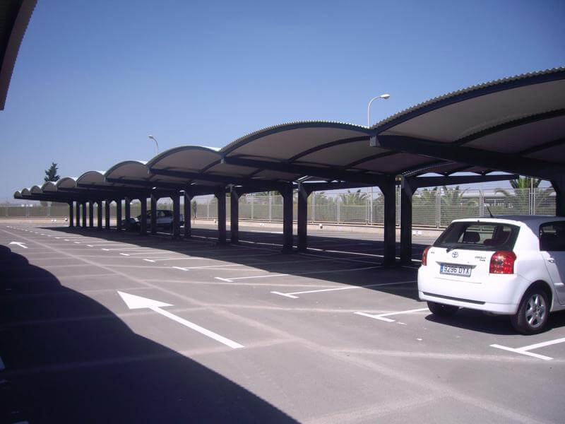 marquesinas de parking para el aeropuerto de san javier en murcia