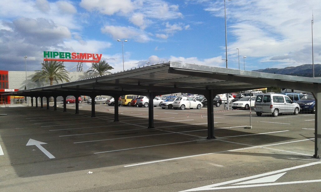 marquesinas de parking para supermercados simply